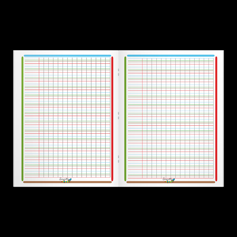 Cahier DYS ligné 2mm à carreaux # 17x22 - 48 pages - niveau 5