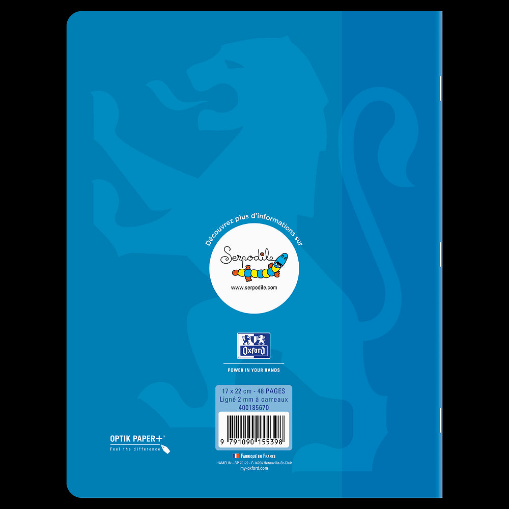 Cahier DYS ligné 2mm à carreaux # 17x22 - 48 pages - niveau 5