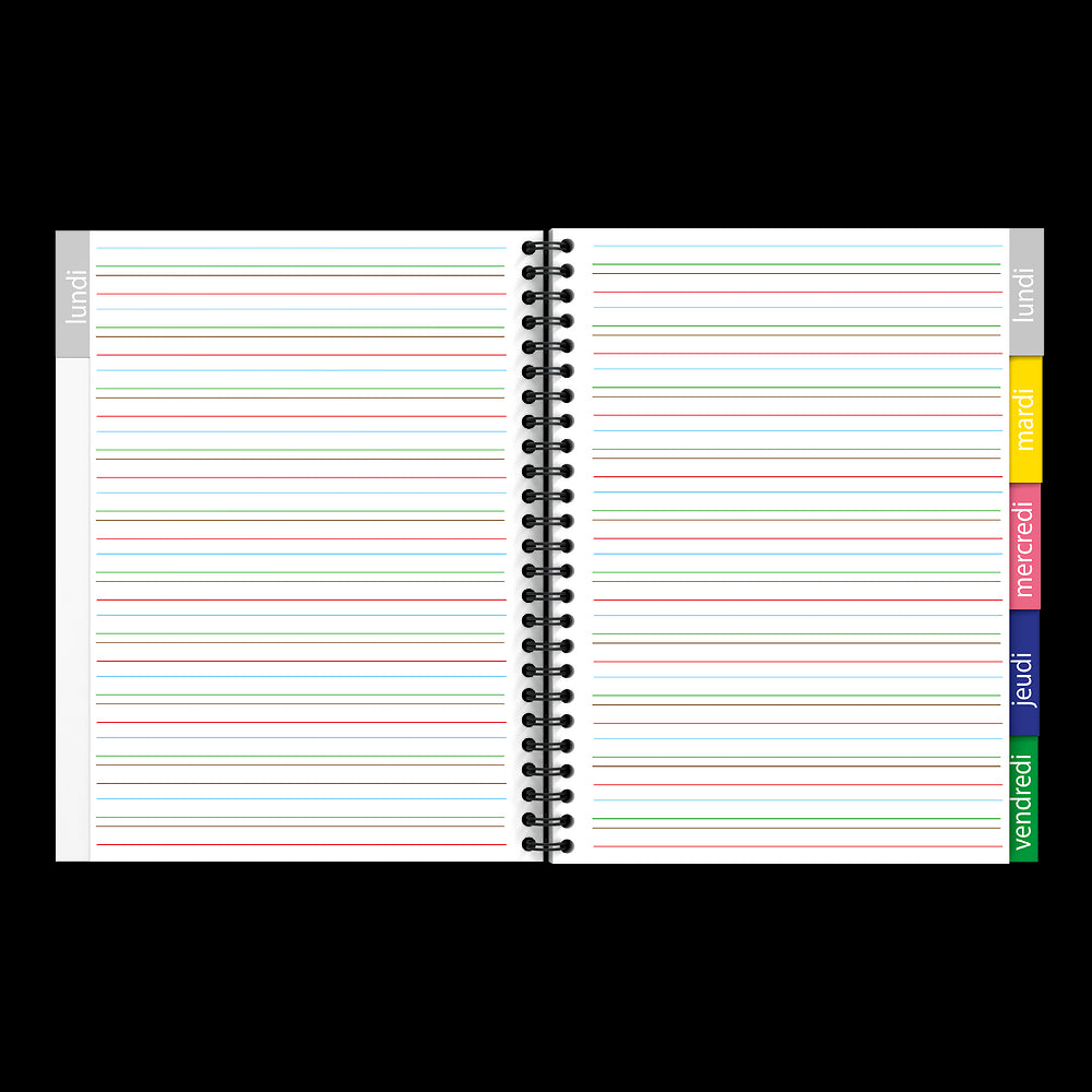 Cahier de textes  DYS # 17x22 - ligné 3mm