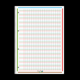 Bloc de feuilles DYS ligné  2mm à carreaux  # A4 - 100 pages - niveau 5