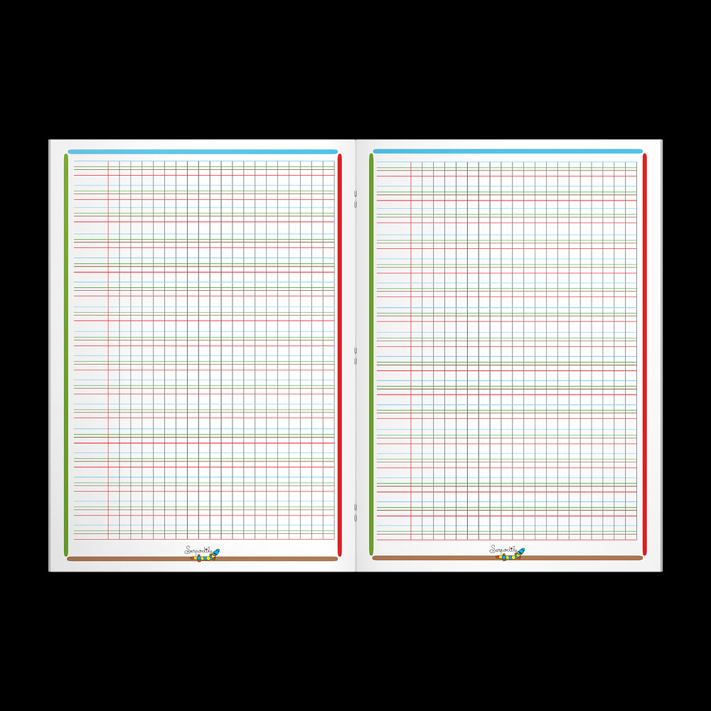 Cahier DYS ligné 2mm à carreaux # 21x29,7 - 48 pages - niveau 5