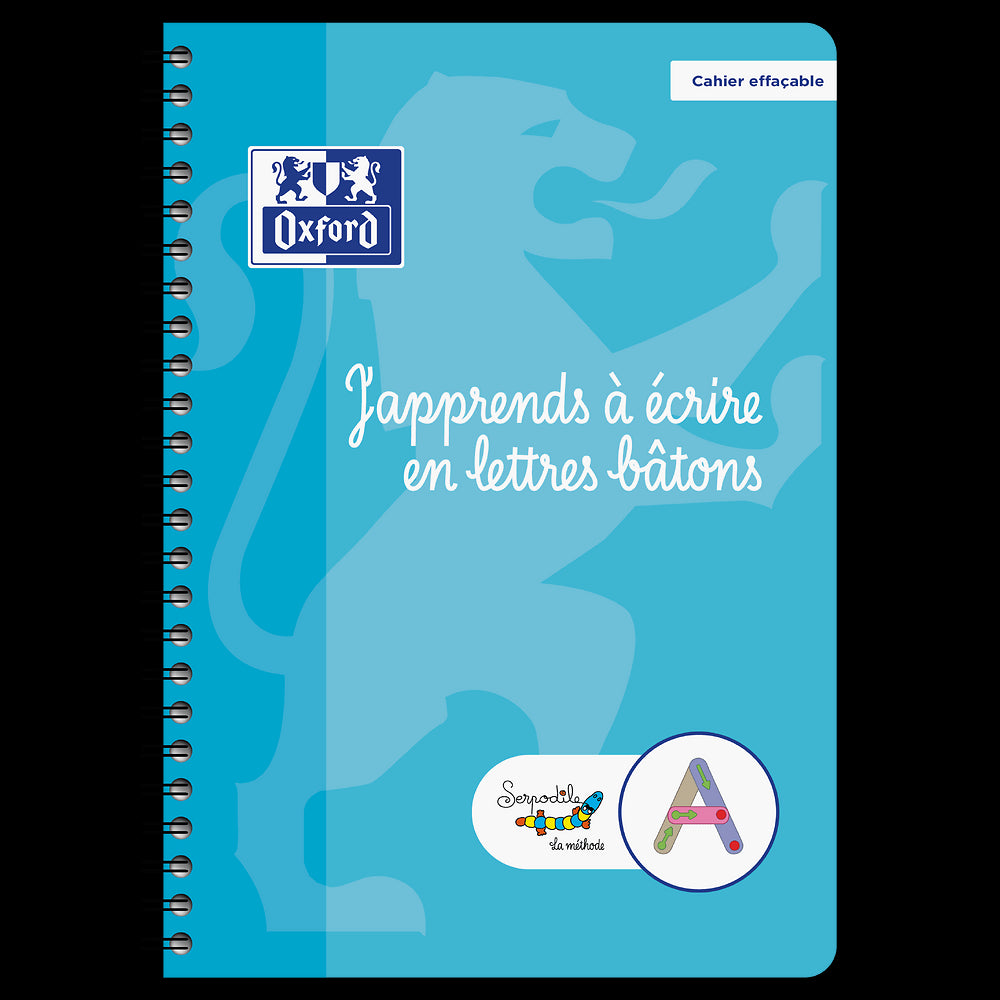 J'apprends à écrire en lettres bâtons 2en1 # Format A5 - Effaçable