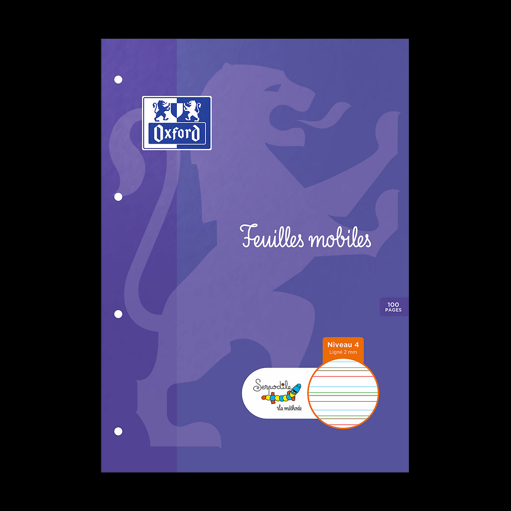 Bloc de feuilles DYS ligné  2mm # A4 - 100 pages - niveau 4