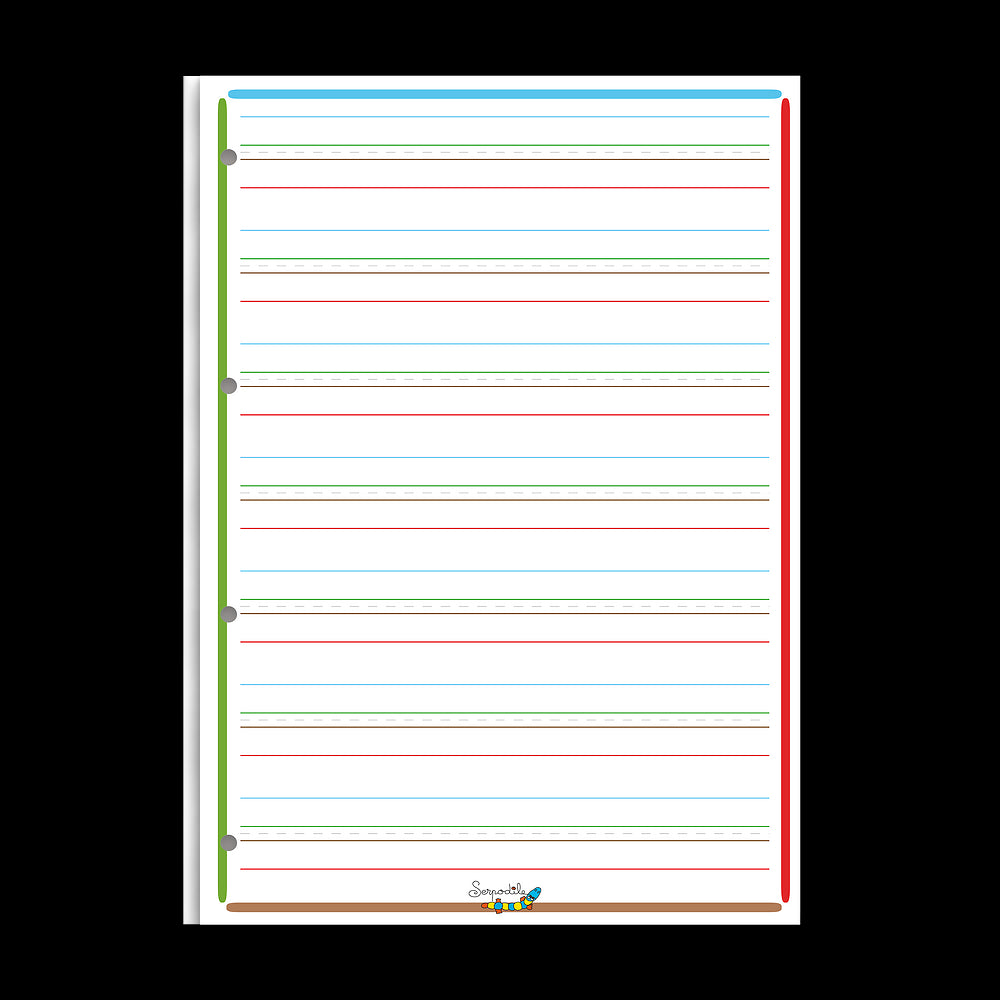 Bloc de feuilles DYS ligné  5mm # A4 - 100 pages - niveau 2