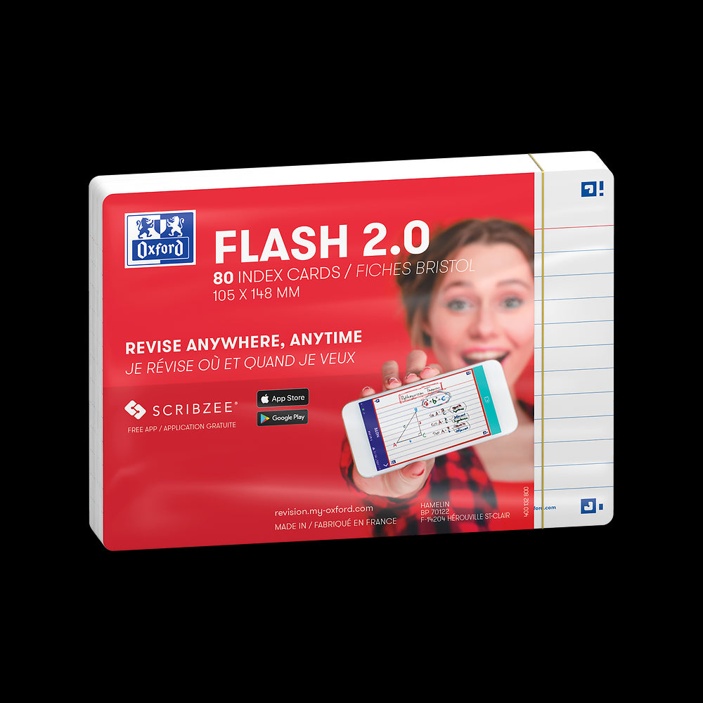 Flashcards FLASH 2.0 OXFORD # 80 cartes 10,5 x 14,8 cm - ligné